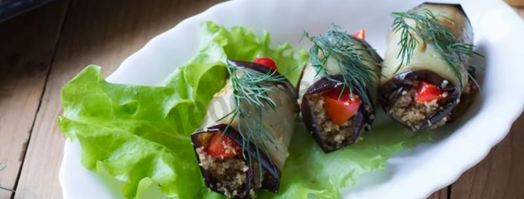 рулетики из баклажанов с грецкими орехами. Шаг 11