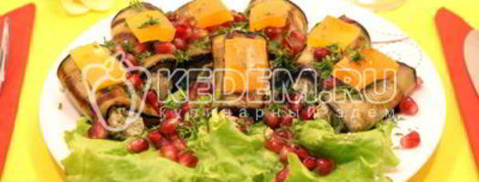 рулетики из баклажанов с орехами. Шаг 8