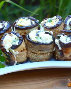 Рулетики из баклажанов с плавленым сыром и болгарским перцем