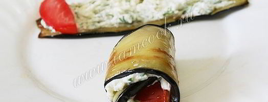 рулетики из баклажанов с помидорами и сыром фета. Шаг 7