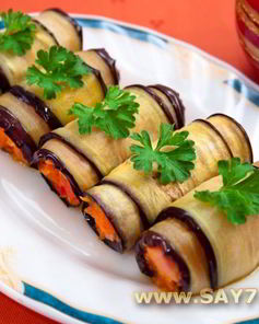 Рулетики из баклажанов