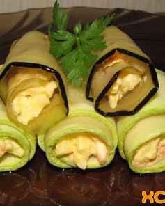 Рулетики из кабачков и баклажанов