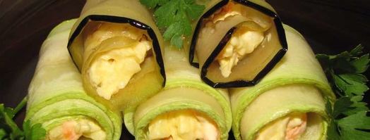 рулетики из кабачков и баклажанов. Шаг 4