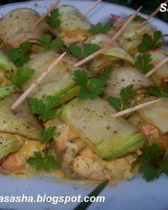 Рулетики из кабачков с морковной начинкой