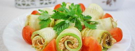 рулетики из кабачков с морковью и грецкими орехами. Шаг 9