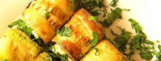 рулетики из кабачков с сыром и чесноком. Шаг 7