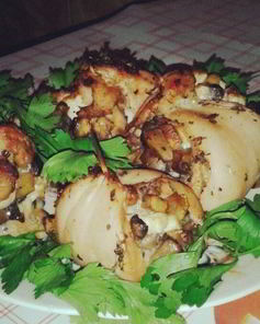 Рулетики из куриной грудки, грибов и адыгейского сыра