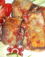 Рулеты из баклажанов с мясом