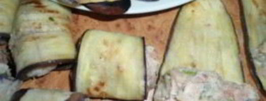 рулеты из баклажанов с мясом. Шаг 6