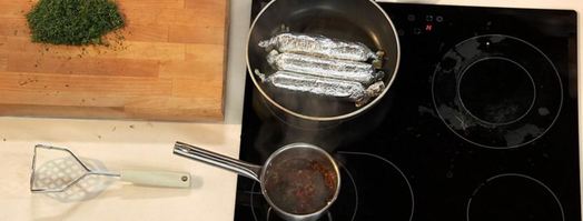 рулеты из свинины с укропным пюре. Шаг 6