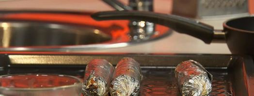 рулеты из свинины с укропным пюре. Шаг 7