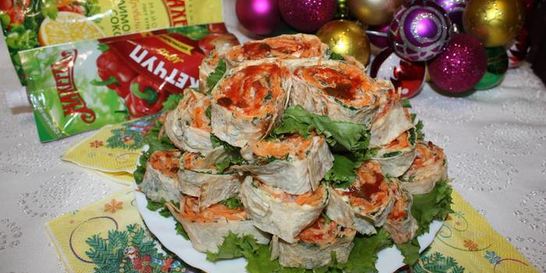 Рулеты с морковью по-корейски