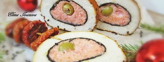 рыбный рулет с оливками. Шаг 14