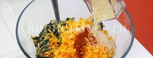 слоеный рулет со шпинатом и ветчиной. Шаг 2