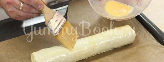 слоеный рулет со шпинатом и ветчиной. Шаг 4