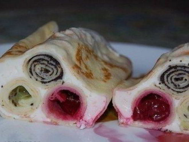 Рецепт супера блинчики-рулеты со сметанным кремом