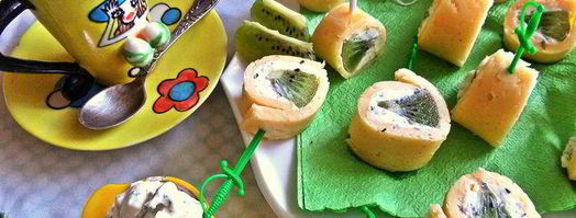 сырные рулетики с киви. Шаг 21