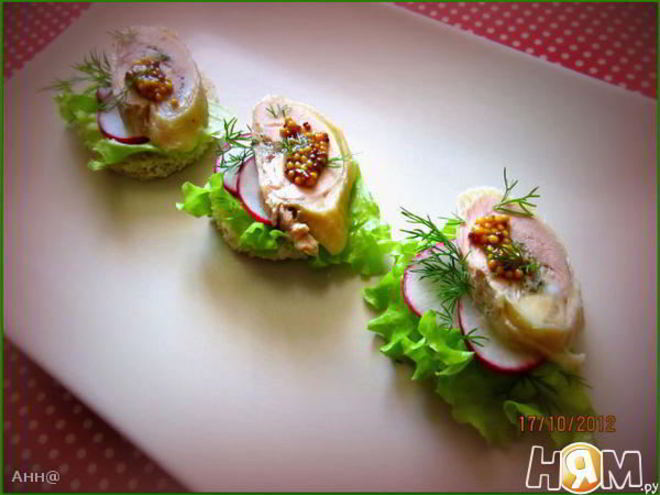 Рецепт закусочного куриного рулета