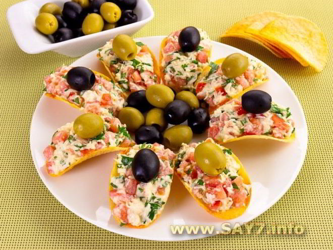 Рецепт сырной закуски на чипсах