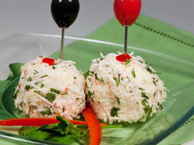 Рецепт сырных крабовых шариков