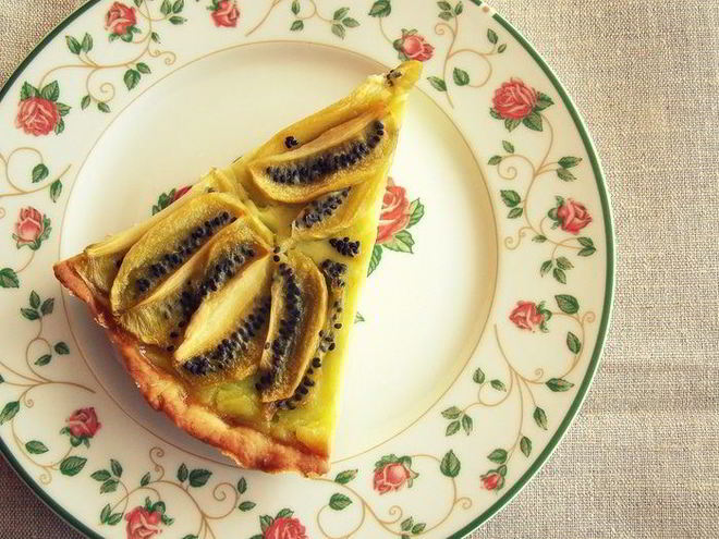 Рецепт кремового тарта с киви