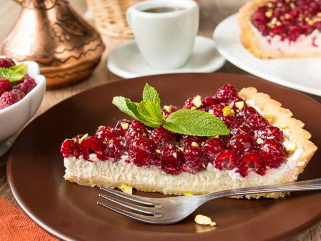 Рецепт малинового тарта с маскарпоне