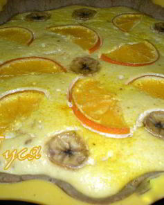 Ржаной тарт с апельсином и бананом