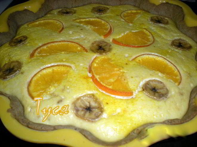Рецепт ржаного тарта с апельсином и бананом