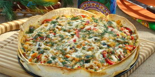 Тарт с булгуром и грибами