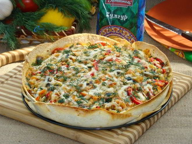 Рецепт тарта с булгуром и грибами