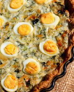 Тарт с капустой и перепелиными яйцами