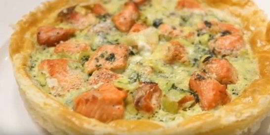 Тарт с кижучем и базиликом