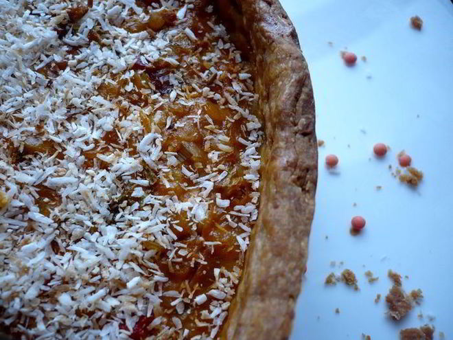 Рецепт тарта с красной чечевицей и кокосом