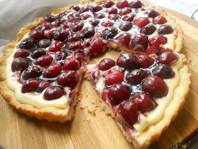 Рецепт тарта с маскарпоне и черешней