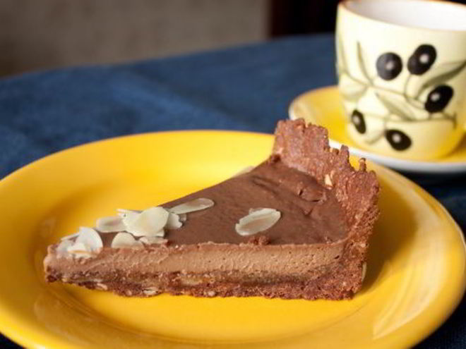 Рецепт тарта с миндалем и молочным шоколадом