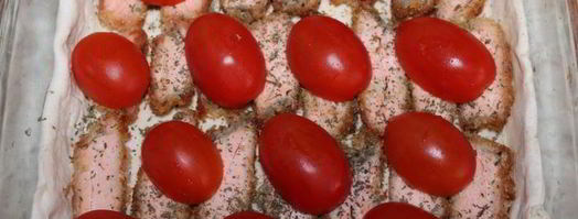 тарт с семгой, помидорами черри и моцареллой. Шаг 2
