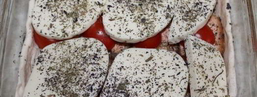 тарт с семгой, помидорами черри и моцареллой. Шаг 3