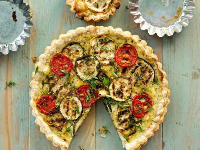 Рецепт тарта с цукини и помидорами