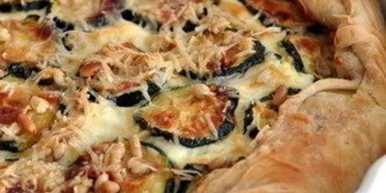 Тарт с цукини, томатами и базиликом