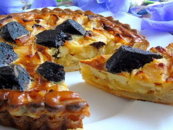 Рецепт тарта с яблоками и boudin noir