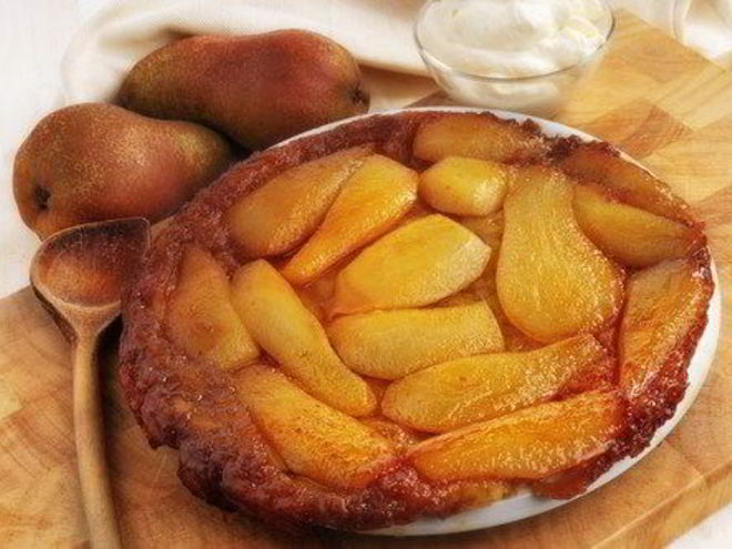 Рецепт тонкого грушевого тарта с корицей