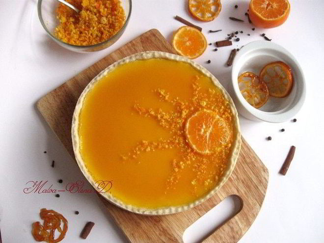Рецепт творожного тарта с мандариновым соусом