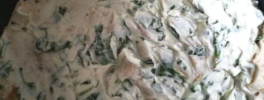 тортилья с каймаком и шпинатом. Шаг 4