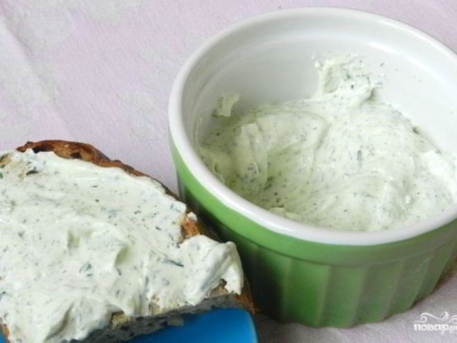 Рецепт творожного сыра с зеленью