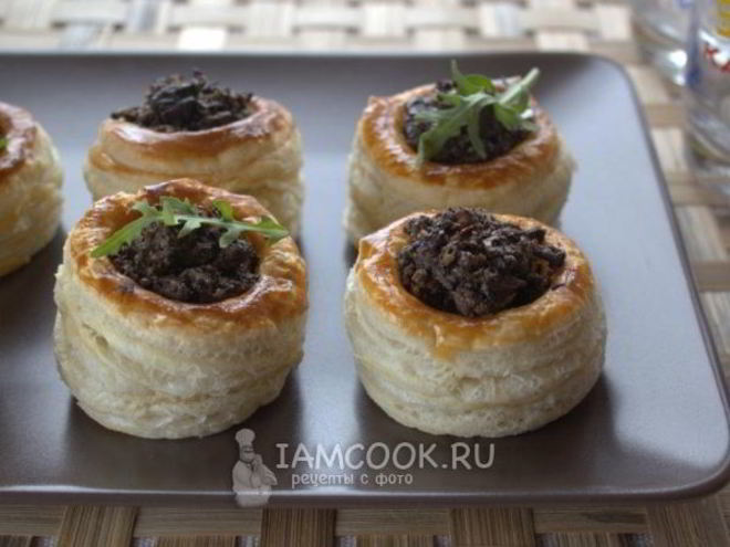 Рецепт волованов с грибами