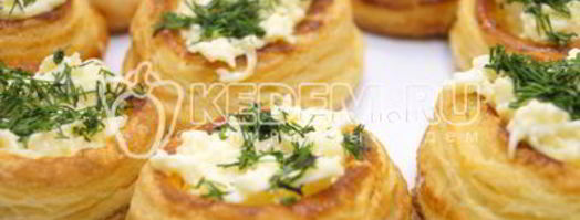 волованы с сырной начинкой и грибами. Шаг 9