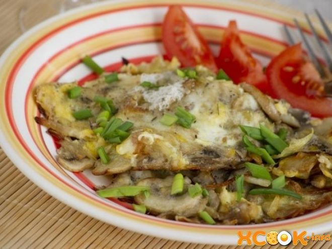 Рецепт яичницы с грибами