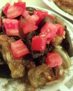 Закуска из баклажанов с огурцами и специями