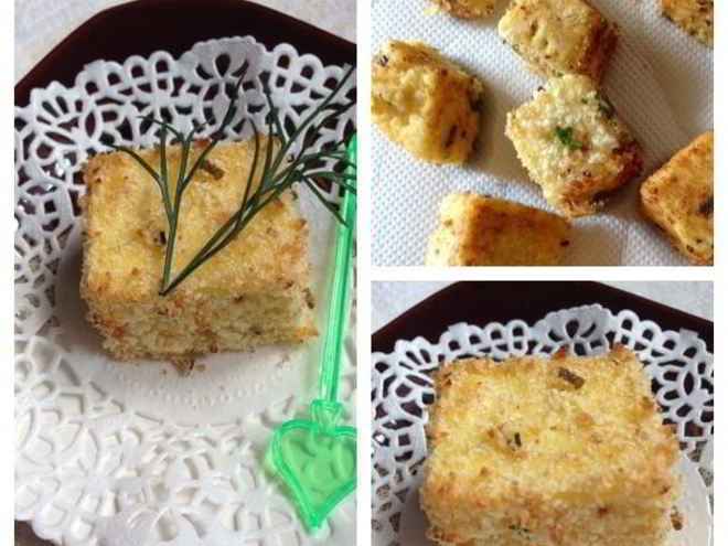 Рецепт закуски из поленты с козьим сыром и ароматными травами