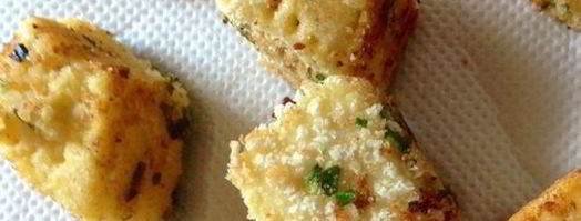 закуска из поленты с козьим сыром и ароматными травами. Шаг 10